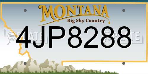 4JP8288 Montana License Plate