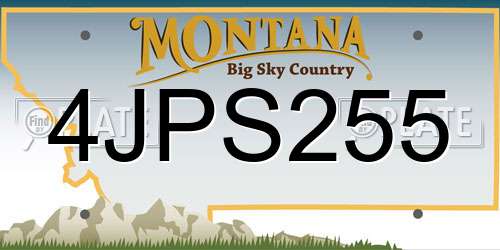 4JPS255 Montana License Plate