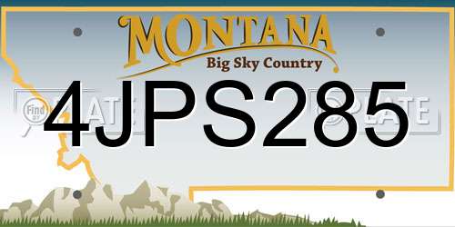 4JPS285 Montana License Plate