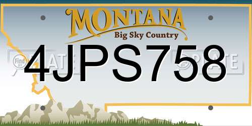 4JPS758 Montana License Plate