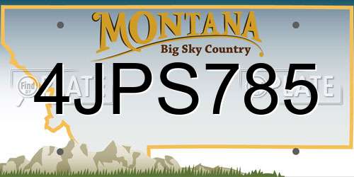 4JPS785 Montana License Plate