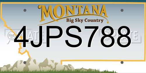 4JPS788 Montana License Plate