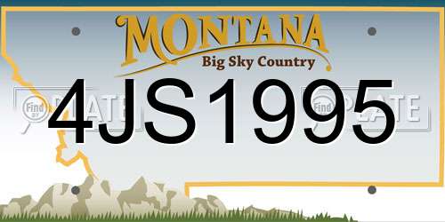 4JS1995 Montana License Plate