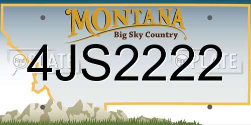 4JS2222 Montana License Plate