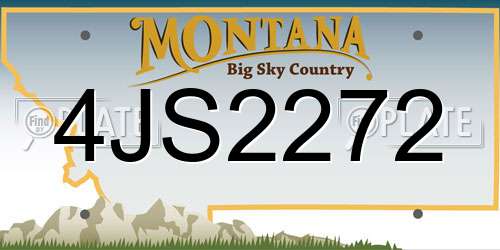 4JS2272 Montana License Plate