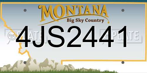 4JS2441 Montana License Plate
