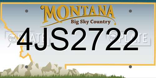 4JS2722 Montana License Plate