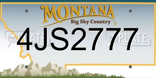 4JS2777 Montana License Plate