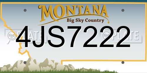4JS7222 Montana License Plate