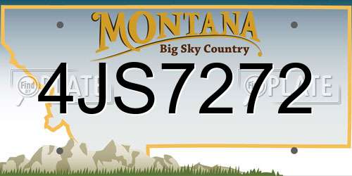 4JS7272 Montana License Plate