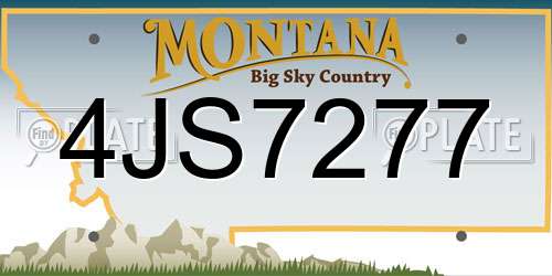 4JS7277 Montana License Plate