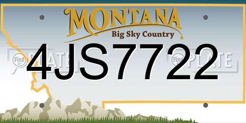 4JS7722 Montana License Plate