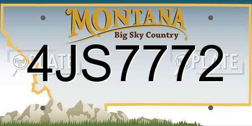 4JS7772 Montana License Plate