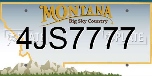 4JS7777 Montana License Plate