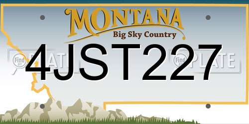 4JST227 Montana License Plate