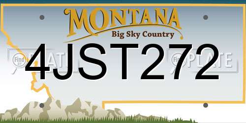 4JST272 Montana License Plate