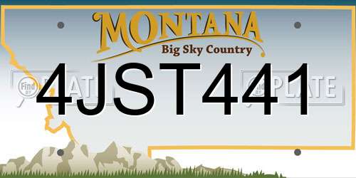4JST441 Montana License Plate