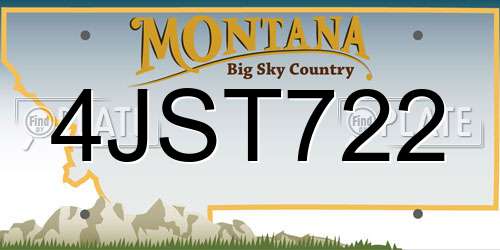 4JST722 Montana License Plate