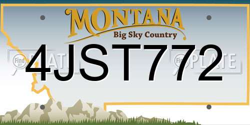 4JST772 Montana License Plate