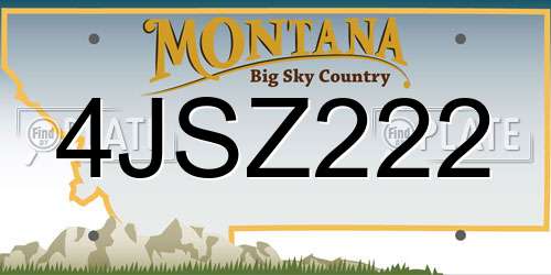 4JSZ222 Montana License Plate
