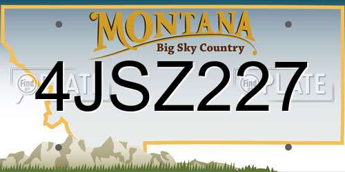 4JSZ227 Montana License Plate