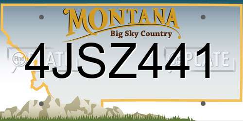 4JSZ441 Montana License Plate