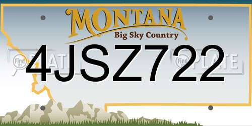 4JSZ722 Montana License Plate