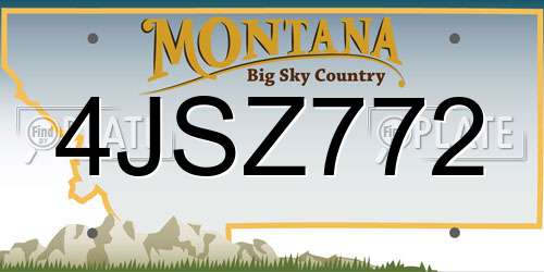 4JSZ772 Montana License Plate