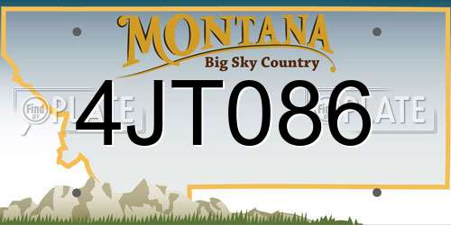 4JT086 Montana License Plate