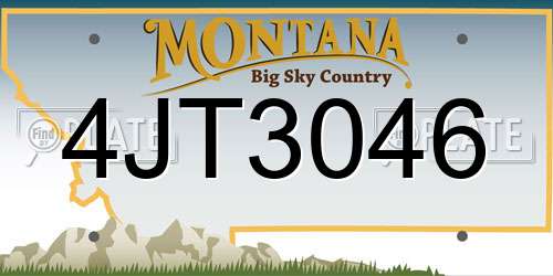 4JT3046 Montana License Plate