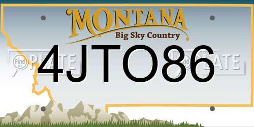 4JTO86 Montana License Plate