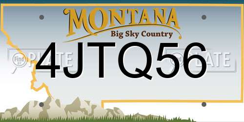 4JTQ56 Montana License Plate