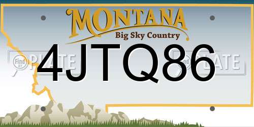 4JTQ86 Montana License Plate