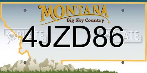 4JZD86 Montana License Plate