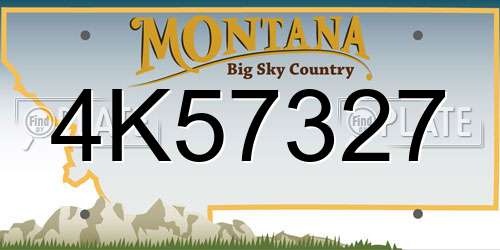 4K57327 Montana License Plate