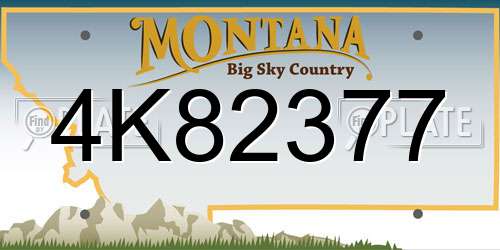 4K82377 Montana License Plate