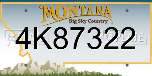 4K87322 Montana License Plate