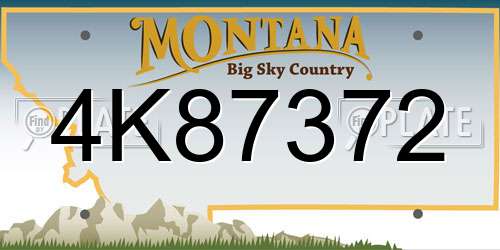 4K87372 Montana License Plate