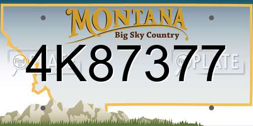 4K87377 Montana License Plate