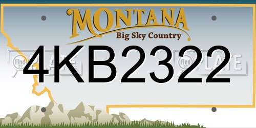 4KB2322 Montana License Plate