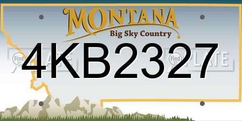 4KB2327 Montana License Plate