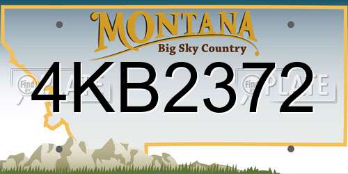 4KB2372 Montana License Plate