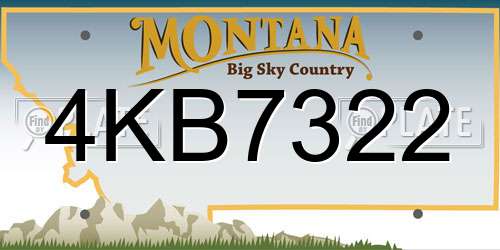 4KB7322 Montana License Plate