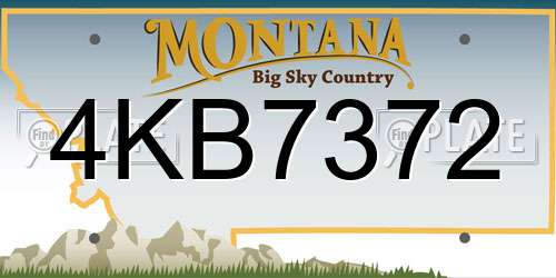 4KB7372 Montana License Plate
