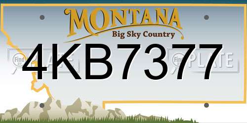 4KB7377 Montana License Plate