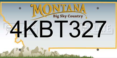 4KBT327 Montana License Plate