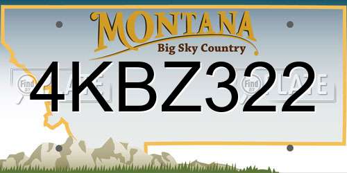 4KBZ322 Montana License Plate