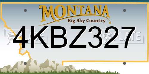 4KBZ327 Montana License Plate