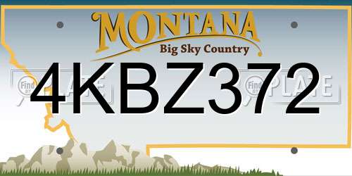 4KBZ372 Montana License Plate