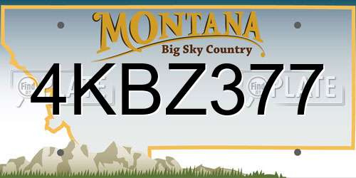 4KBZ377 Montana License Plate